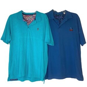 Robert Graham (2) Polos Royal & Turquoise Golf Polo men size L